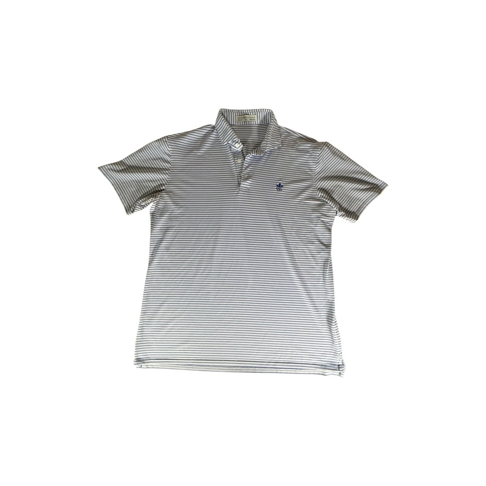 Houlderness Bourne Shirt Adult Extra Large White Striped Tailored Fit Polo Mens